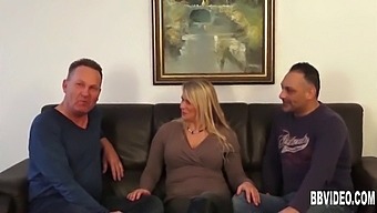 A Well-Endowed German Mother Of One Engages In A Threesome With Two Partners