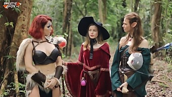 Redhead Diana Rider And Arina Fox In A Hot D&D Session.