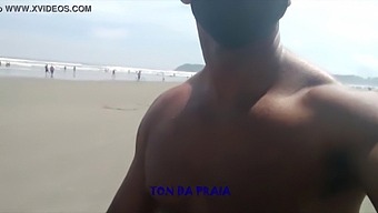 Lots Of Guys On A Beach Stroll During The Early Hours